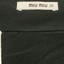 Miu Miu Black Crepe Flared Knee Length Skirt S