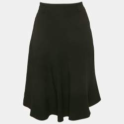 Miu Miu Black Crepe Flared Knee Length Skirt S
