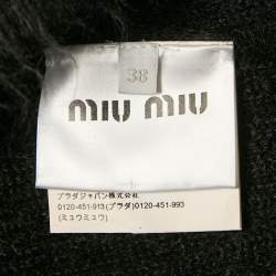 Miu Miu Black Mohair Wool V-Neck Sweater S