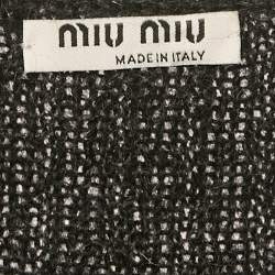 Miu Miu Black Mohair Wool V-Neck Sweater S