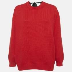 Miu Miu Red Cashmere Rib Knit Sweater M