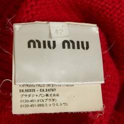 Miu Miu Red Cashmere Rib Knit Sweater M