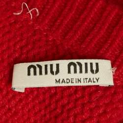 Miu Miu Red Cashmere Rib Knit Sweater M