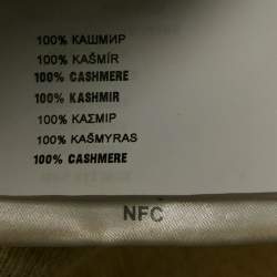 مملوكة مسبقًا Miu Miu Beige Logo Intarsia Cashmere Crop Top M