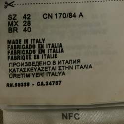 مملوكة مسبقًا Miu Miu Beige Logo Intarsia Cashmere Crop Top M