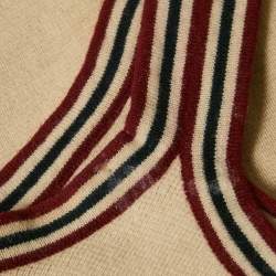 مملوكة مسبقًا Miu Miu Beige Logo Intarsia Cashmere Crop Top M