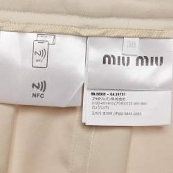 Miu Miu Beige Wool Pleated Batavia Mini Skirt S