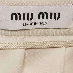 Miu Miu Beige Wool Pleated Batavia Mini Skirt S