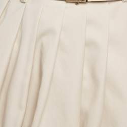 Miu Miu Beige Wool Pleated Batavia Mini Skirt S