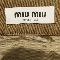 Miu Miu Green Wool Button Detail Mini Skirt S