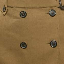 Miu Miu Green Wool Button Detail Mini Skirt S