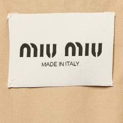 مملوكة مسبقًا Miu Miu Dark Beige Smocked Sleeveless Mini Dress S