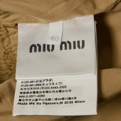 مملوكة مسبقًا Miu Miu Dark Beige Smocked Sleeveless Mini Dress S