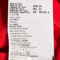 Miu Miu Red Crepe Flared Short Skirt S