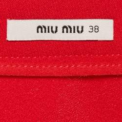 Miu Miu Red Crepe Flared Short Skirt S