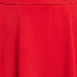 Miu Miu Red Crepe Flared Short Skirt S