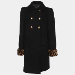 Miu Miu Black Wool Coat M
