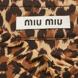 Miu Miu Brown Leopard Print Jersey Shirt S