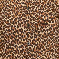 Miu Miu Brown Leopard Print Jersey Shirt S