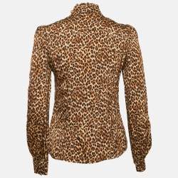 Miu Miu Brown Leopard Print Jersey Shirt S