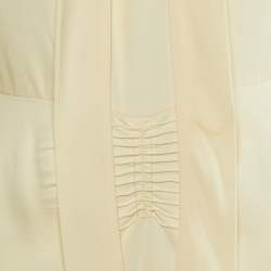 Miu Miu Cream Crepe Neck Tie Detail Midi Dress M