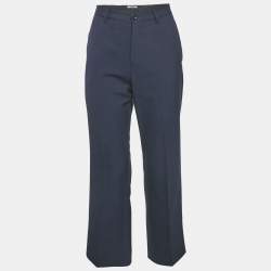 Miu Miu Navy Blue Wool Tailored Trousers M