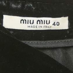 Miu Miu Black Embellished Velvet Ruffled Mini Dress S