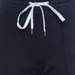 Pre Owned Miu Miu Navy Blue Cotton Knit Side Strip Detail Track Pants M