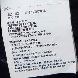 Pre Owned Miu Miu Navy Blue Cotton Knit Side Strip Detail Track Pants M