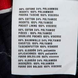 Pre Owned Miu Miu Navy Blue Cotton Knit Side Strip Detail Track Pants M