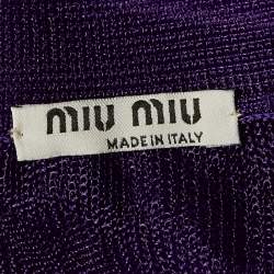 Miu Miu Purple Mesh Sheer Polo T-Shirt L 
