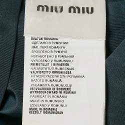 Miu Miu Teal Blue Silk Blend Pleated Mini Skirt S