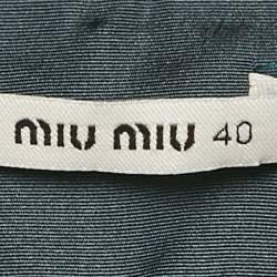 Miu Miu Teal Blue Silk Blend Pleated Mini Skirt S