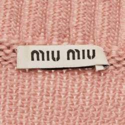 Miu Miu Pink Wool Laced Bow Detail Sweater M