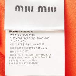 Miu Miu Orange Jersey Bow Detail Mini Skirt XS