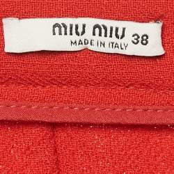 Miu Miu Red Wool Mini Skirt S