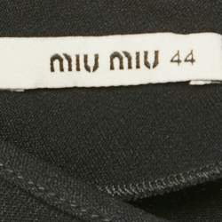 Miu Miu Black Crepe Long Sleeve Short Dress M