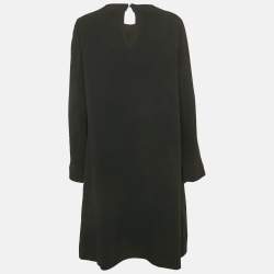 Miu Miu Black Crepe Long Sleeve Short Dress M