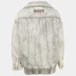 Miu Miu Grey Denim Club Sat June 2018 Oversized Jacket S