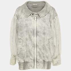 Miu Miu Grey Denim Club Sat June 2018 Oversized Jacket S