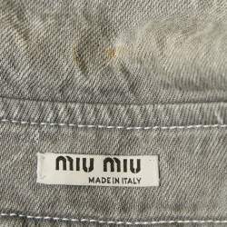 Miu Miu Grey Denim Club Sat June 2018 Oversized Jacket S