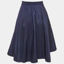 Miu Miu Navy Blue Flared Knee-Length Skirt M