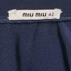 Miu Miu Navy Blue Flared Knee-Length Skirt M