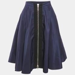 Miu Miu Navy Blue Flared Knee-Length Skirt M