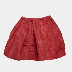Miu Miu Red Synthetic Flared Mini Skirt M