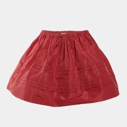 Miu Miu Red Synthetic Flared Mini Skirt M