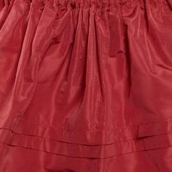 Miu Miu Red Synthetic Flared Mini Skirt M