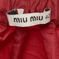 Miu Miu Red Synthetic Flared Mini Skirt M