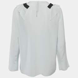 Miu Miu Blue Silk Ruffled Blouse M