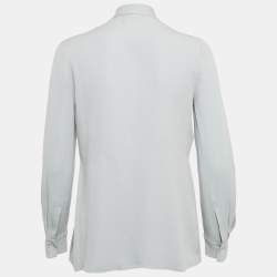 Miu Miu Grey Silk Neck Tie Detil Top S